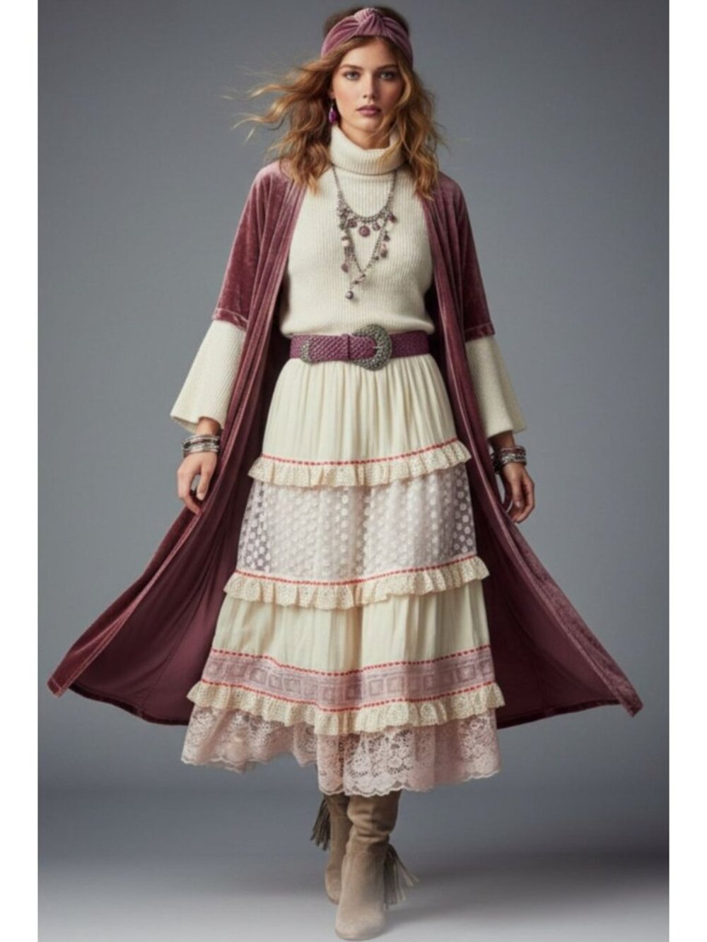 Blank By Anthropologie Boho Lace Vintage-Inspired Ruffled Crochet Layer XS-M - Picture 5 of 15